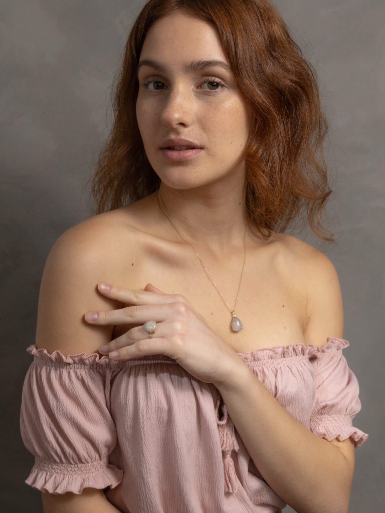 Sandy Necklace and ring lifestyle